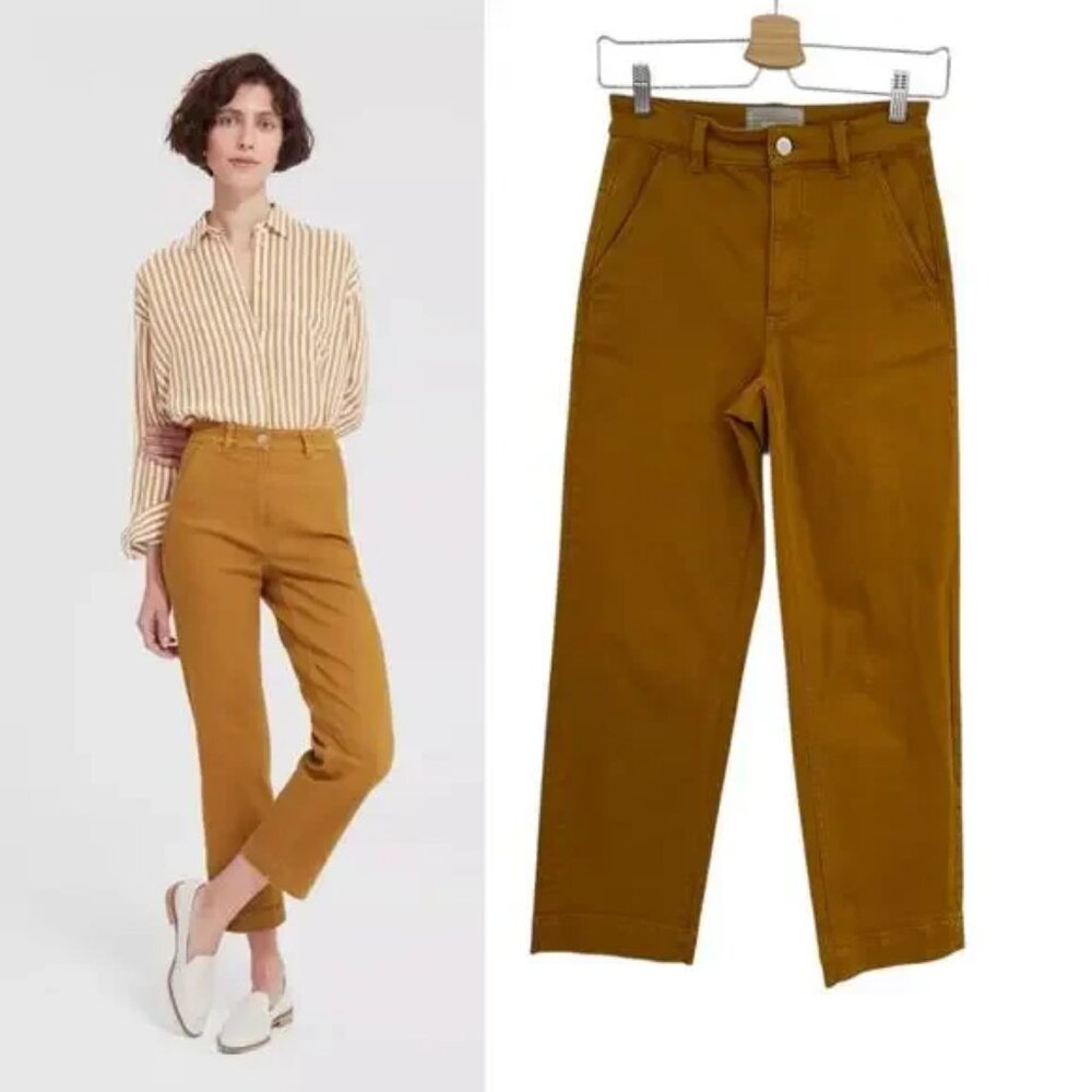 Everlane Cropped Straight Regular Pants - Mustard
